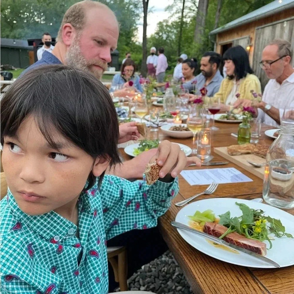 ESPRIT kids vintage paisley & checkered cotton button down 10-11yr red & green - Picture 6 of 11